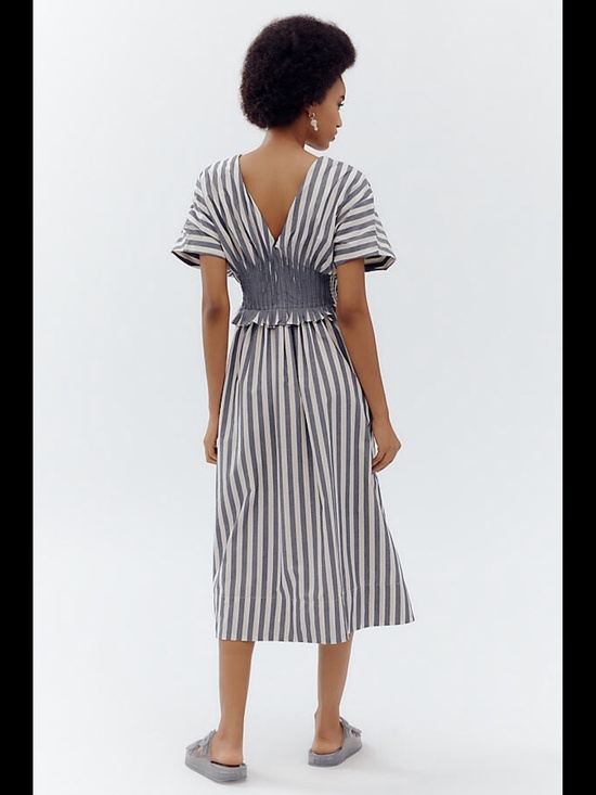 Anthropologie V-Neck Zip-Front Midi Dress - Picture 4 of 16